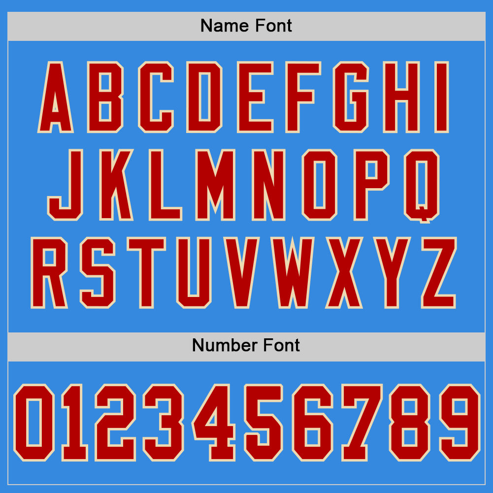 Personalized Electric Blue Red-Cream Mesh Authentic Throwback Football Jersey Team Custom Name and Number Custom Team Football Jersey - Personalized Electric Blue Red-Cream Mesh with Name and Number - Authentic Throwback Design - Image 4