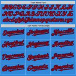 Personalized Electric Blue Red Navy Baseball Jersey with Arm Shapes - 3 Colors Available Personalized Electric Blue Red-Navy