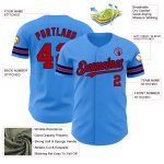 Personalized Electric Blue Red Navy Baseball Jersey for Men - Customizable Sports Apparel Personalized Electric Blue Red-Navy