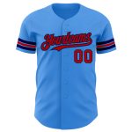 Personalized Electric Blue Red Navy Baseball Jersey for Men - Customizable Sports Apparel Personalized Electric Blue Red-Navy