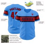 Personalized Electric Blue Red-Navy Baseball Jersey for Men Women Kids - Custom Sports Apparel Personalized Electric Blue