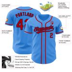 Custom Electric Blue and Red-Navy Baseball Jersey for Men and Women Personalized Electric Blue Red-Navy Baseball Jersey