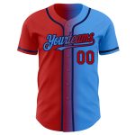Personalized Electric Blue Red Navy Gradient Baseball Jersey Fashion Personalized Electric Blue Red-Navy Gradient Fashion