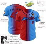 Personalized Electric Blue Red Navy Gradient Baseball Jersey Fashion Personalized Electric Blue Red-Navy Gradient Fashion