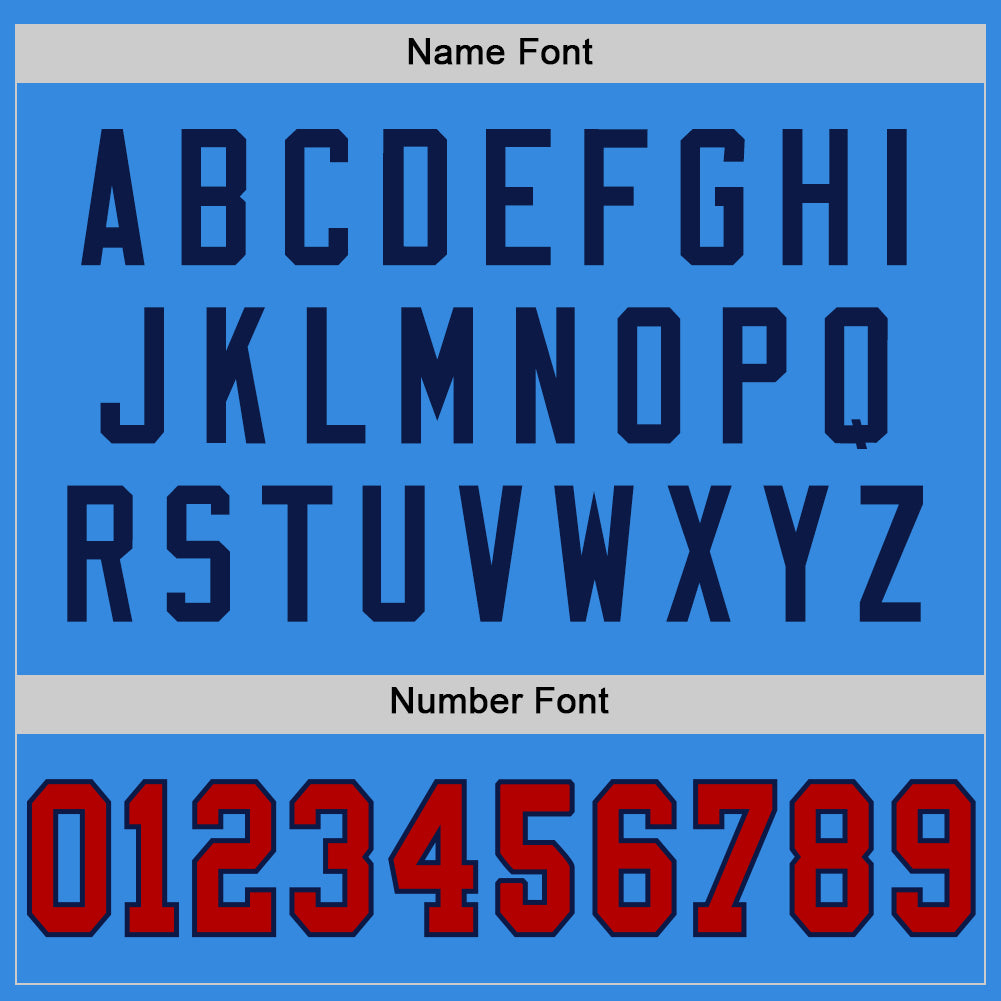 Personalized Electric Blue Red-Navy Mesh Authentic Throwback Football Jersey Team Custom Name and Number Custom Team Football Jersey - Personalized Electric Blue Red-Navy Mesh with Name and Number Personalized Electric Blue Red-Navy - Image 4