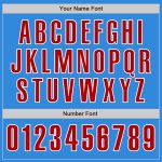 Personalized Electric Blue Red White Baseball Jersey - Authentic Team Apparel Personalized Electric Blue Red-White Authentic