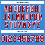 Customizable Authentic Baseball Jersey - Electric Blue Red-White with Personalized Name and Number Personalized Electric