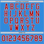 Personalized Electric Blue Red White Varsity Letterman Jacket Full-Snap Bomber Personalized Electric Blue Red-White Bomber
