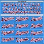 Custom Electric Blue Red-White Varsity Letterman Jacket with Personalized Name and Number - Full-Snap Bomber Style Personalized