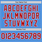 Custom Name and Number Authentic Baseball Jersey - Personalized Electric Blue Red-White Line Design Personalized Electric