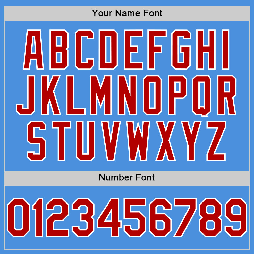 Personalized Electric Blue Baseball Jersey with Red-White Line Design Personalized Electric Blue Red-White Line Baseball - Image 5