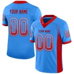 Custom Electric Blue Red White Drift Fashion Football Jersey Personalized Electric Blue Red-White Mesh Drift Fashion Football