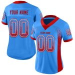 Custom Electric Blue Red-White Drift Football Jersey with Personalized Name and Number - Team Apparel Personalized Electric