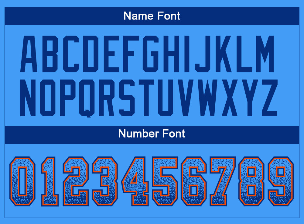 Personalized Electric Blue Royal-Orange Mesh Drift Fashion Football Jersey Team Custom Name and Number Custom Electric Blue Orange Drift Fashion Football Jersey with Personalized Name and Number Personalized Electric Blue Royal-Orange - Image 4