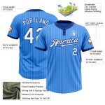 Personalized Electric Blue Royal Pinstripe Two-Button Unisex Softball Jersey Personalized Electric Blue Royal Pinstripe White