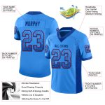 Custom Electric Blue Royal-Red Mesh Football Jersey with Personalized Name and Number - Drift Fashion Team Style Personalized