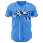 Custom Electric Blue Royal-White Baseball Jersey with Personalized Name and Number - Authentic Team Apparel Personalized