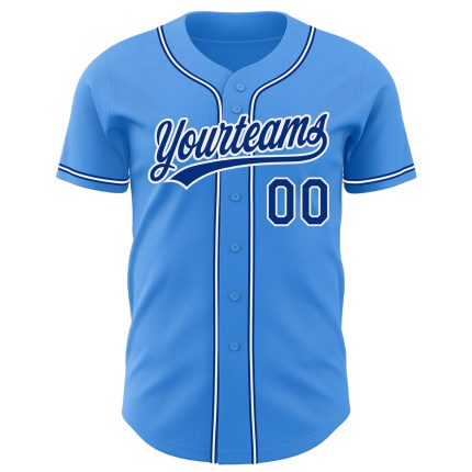 Custom Electric Blue Royal-White Baseball Jersey with Personalized Name and Number - Authentic Team Apparel Personalized