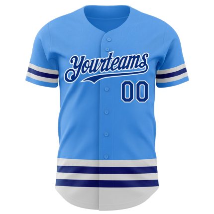 Personalized Electric Blue Baseball Jersey with Custom Name & Number - Royal-White Line Authentic Team Apparel Personalized