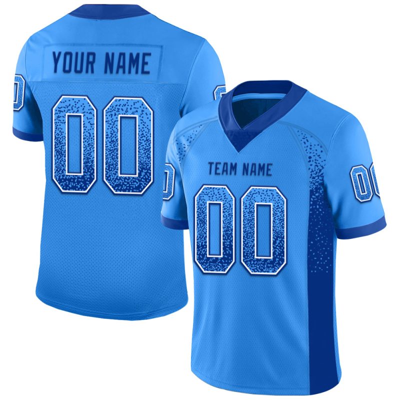 Electric Blue Royal-White Personalized Mesh Drift Football Jersey for Fashion Fans Personalized Electric Blue Royal-White