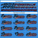 Custom Name & Number Vintage USA Flag Hockey Jersey - Personalized Electric Blue Black-Maroon Lace Neck Personalized Electric
