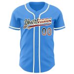 Personalized Electric Blue Vintage USA Flag Baseball Jersey - Cream Color, Custom Sports Apparel Personalized Electric Blue