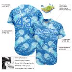 Electric Blue White Personalized 3D Jellyfish Baseball Jersey for Men Personalized Electric Blue White 3D Jellyfish Baseball