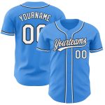 Custom Name Number Baseball Jersey - Personalized Authentic Electric Blue White-Black Team Apparel Personalized Electric