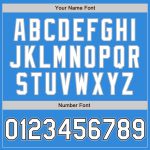 Custom Varsity Letterman Jacket with Team Name & Number - Electric Blue White Black-Gray Full-Snap Bomber Personalized Electric