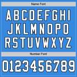 Electric Blue Personalized Throwback Football Jersey, White-Black Mesh Design Personalized Electric Blue White-Black Mesh
