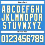 Personalized Electric Blue and White Gold Lace Neck Hockey Jersey Personalized Electric Blue White-Gold Hockey Lace Neck