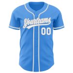 Custom Name and Number Authentic Baseball Jersey - Personalized Electric Blue White-Gray Team Jersey Personalized Electric