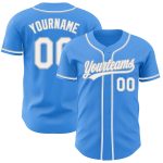 Personalized Electric Blue and White-Gray Baseball Jersey for Men and Women Personalized Electric Blue White-Gray Baseball