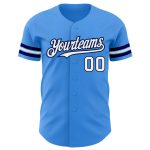 Authentic Personalized Electric Blue White-Navy Baseball Jersey for Men Personalized Electric Blue White-Navy Authentic Baseball