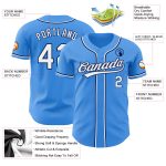 Customizable Electric Blue and White-Navy Authentic Baseball Jersey with Personalized Name and Number Personalized Electric