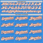 Personalized Electric Blue and White Orange Baseball Jersey - 3 Color Options, Arm Shapes Personalized Electric Blue White-Orange