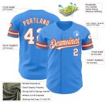 Personalized Electric Blue White Orange Baseball Jersey - Custom Team Jersey 2 Personalized Electric Blue White-Orange Baseball