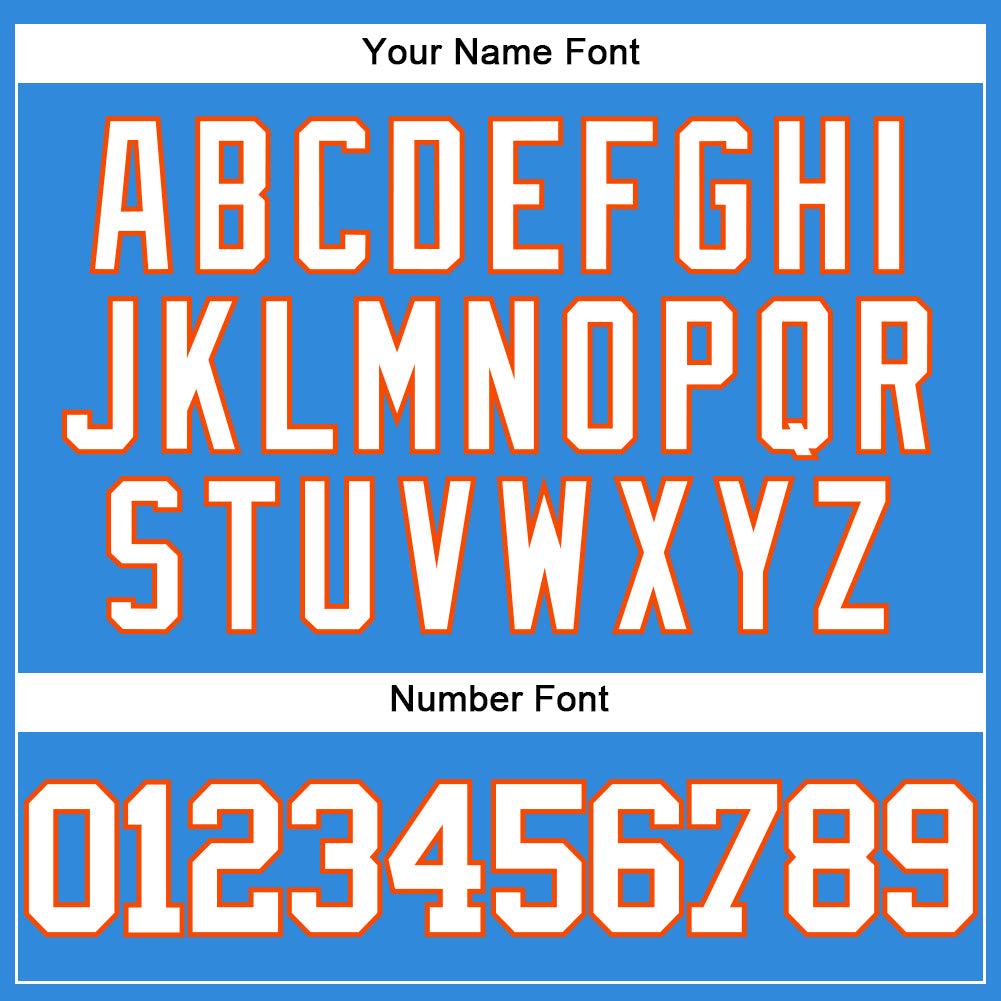 Personalized Electric Blue White Orange Baseball Jersey - Custom Team Jersey 2 Personalized Electric Blue White-Orange Baseball - Image 5