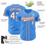 Personalized Electric Blue and White-Orange Baseball Jersey for Men and Women Personalized Electric Blue White-Orange Baseball
