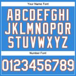 Personalized Electric Blue and White-Orange Baseball Jersey for Men and Women Personalized Electric Blue White-Orange Baseball