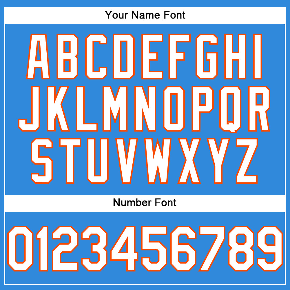 Personalized Electric Blue and White-Orange Baseball Jersey for Men and Women Personalized Electric Blue White-Orange Baseball - Image 5