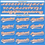 Personalized Electric Blue and White-Orange Baseball Jersey for Men and Women Personalized Electric Blue White-Orange Baseball