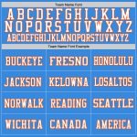 Custom Electric Blue White-Orange Mesh Football Jersey with Personalized Name and Number - Authentic Throwback Style Personalized