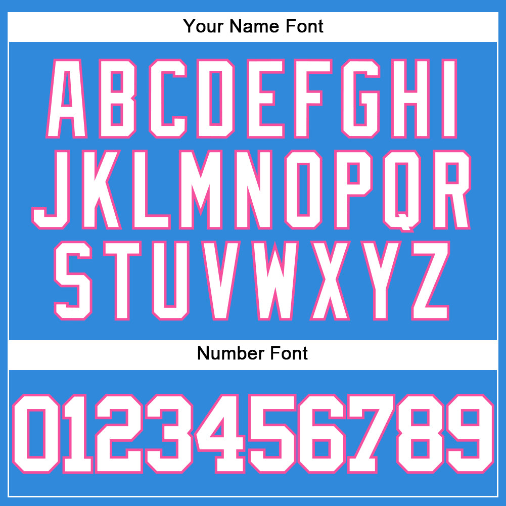 Personalized Electric Blue White Pink Baseball Jersey for Men and Women Personalized Electric Blue White-Pink Baseball Jersey - Image 5