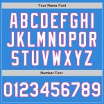 Custom Team Name Number Electric Blue Pink Two Tone Bomber Varsity Jacket Full-Snap Personalized Letterman Jacket Personalized