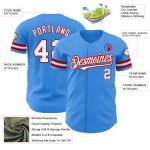 Personalized Electric Blue White Red Baseball Jersey - Authentic Team Apparel Personalized Electric Blue White-Red Authentic