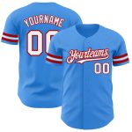 Personalized Electric Blue Red White Baseball Jersey for Men and Women Personalized Electric Blue White-Red Baseball Jersey
