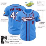 Custom Electric Blue Red Navy Baseball Jersey for Men and Women Personalized Electric Blue White Red-Navy Baseball Jersey