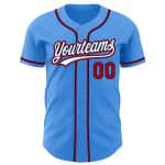 Custom Electric Blue Red Navy Baseball Jersey for Men and Women Personalized Electric Blue White Red-Navy Baseball Jersey