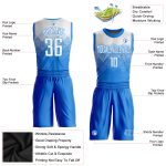 Custom Basketball Jersey with Name and Number, Electric Blue White Round Neck Sublimation Suit Personalized Electric Blue